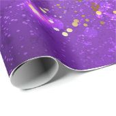 紫のフォイル（星付き） ラッピングペーパー (ロールコーナー)
