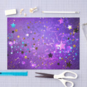 紫のフォイル（星付き） 薄葉紙 (クラフト)