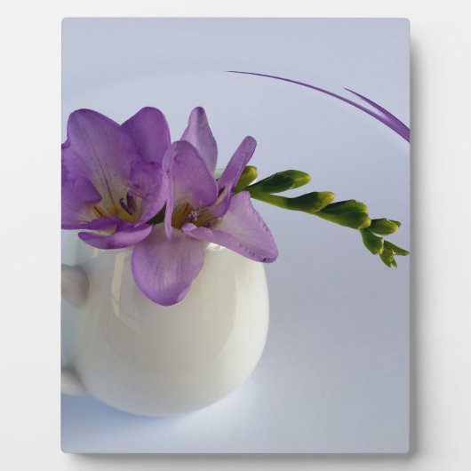 紫のフリーシアの芽 フォトプラーク (正面)