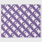 紫のフレンドリー背景の幽霊 ラッピングペーパー (フラット)