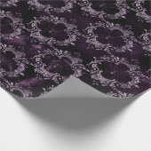 紫のフレーム華美のクモ ラッピングペーパー (角)