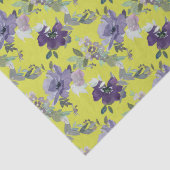 紫のフローラが黄色の水彩 薄葉紙 (詳細)