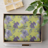 紫のフローラが黄色の水彩 薄葉紙 (ギフト)