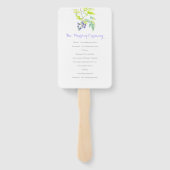 紫のフローラつる植物花結婚式プログラムファン ハンドファン (裏面)