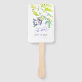 紫のフローラつる植物花結婚式プログラムファン ハンドファン