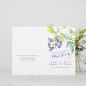 紫のフローラつる植物花結婚式プログラム (スタンド正面)