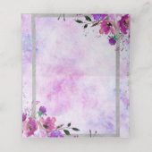 紫のフローラとシルバーフレーム名テーブル番号 プレイスカード (内部開封)