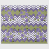 紫のフローラとモダンギフトパターン(の模様が)あるラップ ラッピングペーパー (フラット)