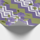 紫のフローラとモダンギフトパターン(の模様が)あるラップ ラッピングペーパー (角)