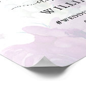 紫のフローラと書結婚道の歓迎サイン ポスター (角)