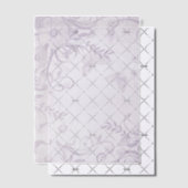 紫のフローラと渦巻き ベラム紙招待状 (オフセット (招待状))