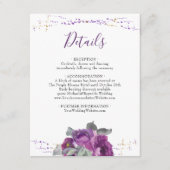 紫のフローラと紙吹雪結婚の詳細 エンクロージャーカード (正面)