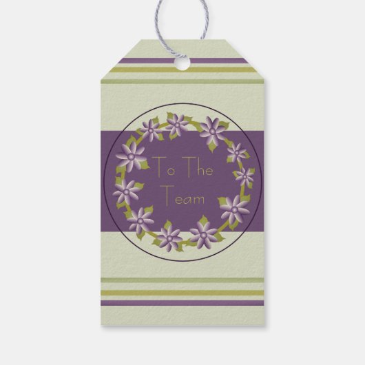 紫のフローラと緑 ギフトタグ (裏面)