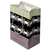 紫のフローラと薄い緑 ミディアムペーパーバッグ (裏面アングル)