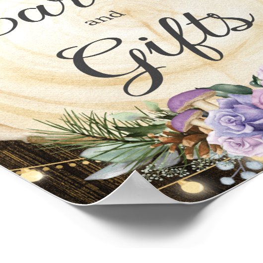 紫のフローラに魅了された森のカードとギフト ポスター (角)