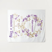 紫のフローラの女性の日のはがき タペストリー (正面(横))