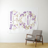 紫のフローラの女性の日のはがき タペストリー (インサイチュ(横))