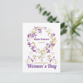 紫のフローラの女性の日のはがき ポストカード (スタンド正面)