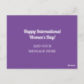 紫のフローラの女性の日のはがき ポストカード (裏面)