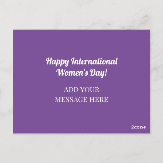 紫のフローラの女性の日のはがき ポストカード (裏面)