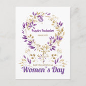 紫のフローラの女性の日のはがき ポストカード (正面)