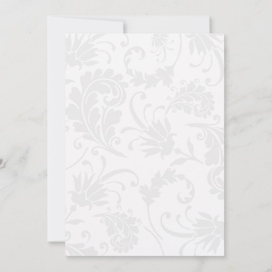 紫のフローラの果実とダマスクの結婚式 招待状 (裏面)