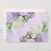 紫のフローラの森(き)の動物の少女のベビーシャワー サンキューカード (裏面)