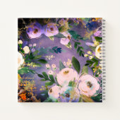 紫のフローラの水の色ボホ感謝ジャーナル ノートブック (裏面)