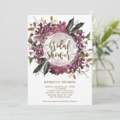 紫のフローラの花のシャワー招待状 招待状 (スタンド正面)