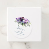 紫のフローラの赤ちゃんシャワーメッセージカード フェイバータグ (インサイチュ)