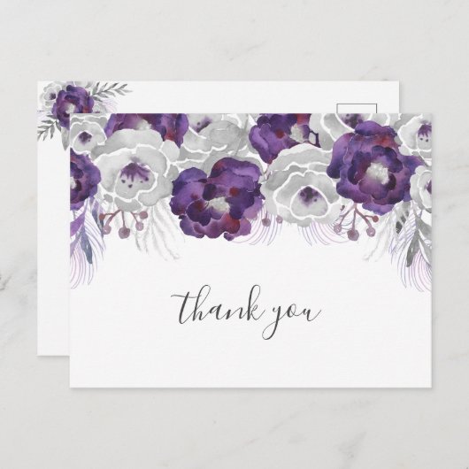 紫のフローラの赤ん感謝していだの詩 ポストカード (正面/裏面)