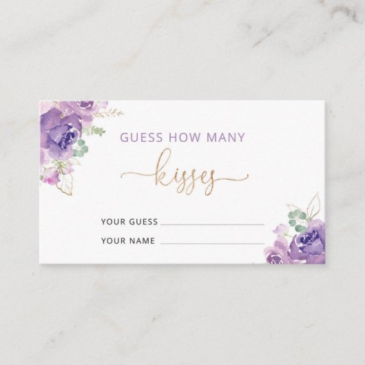 紫のフローラは数のキスを推測 エンクロージャーカード (正面)