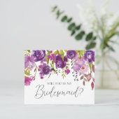 紫のフローラは私の花嫁のカードになる 招待状 (スタンド正面)