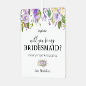 紫のフローラは私の花嫁の写真にする メタルオーナメント (正面左)