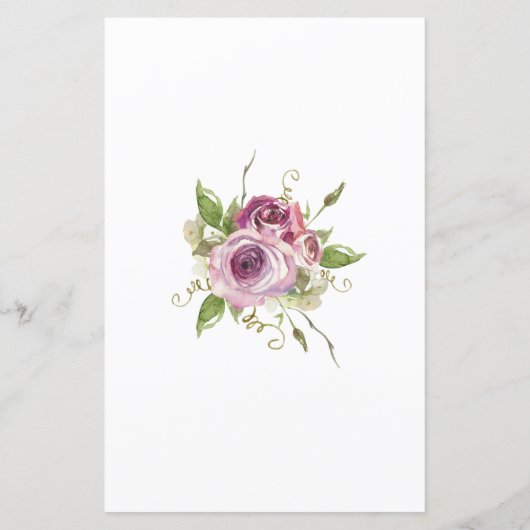 紫のフローラを見つけるゲストブライダルシャワーゲーム (裏面)