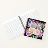 紫のフローラを黒に紙吹雪写真 ノートブック (内部)