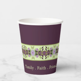 紫のフローラアクセント 紙コップ