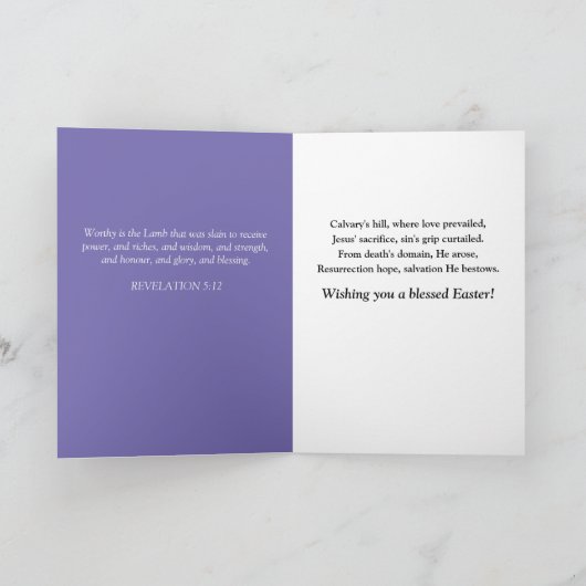 紫のフローライースターラビットステンドグラス シーズンカード (内部)