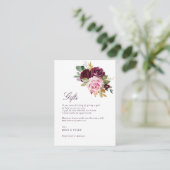 紫のフローラウェディングギフトカード エンクロージャーカード (スタンド正面)