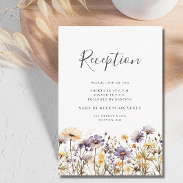 紫のフローラウェディングレセプションエンクロージャカード エンクロージャーカード