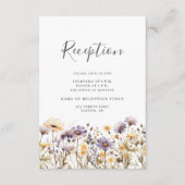 紫のフローラウェディングレセプションエンクロージャカード エンクロージャーカード (正面)