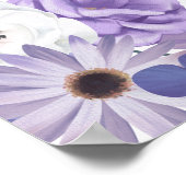 紫のフローラウェルカム結婚プラグなしサイン ポスター (角)