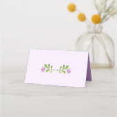 紫のフローラウッドランド水彩森林動物 プレイスカード (裏面)