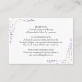 紫のフローラエレガントスクリプ結婚トの詳細 エンクロージャーカード (裏面)