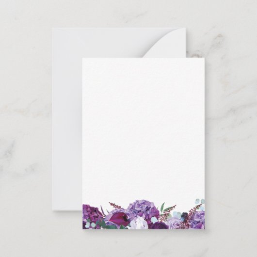 紫のフローラエレガント幾何学日付の保存 ノートカード (裏面)