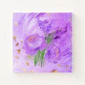 紫のフローラエレガント抽象芸術 ノートブック (裏面)