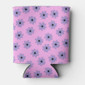 紫のフローラエレガント水彩花飲料 缶クーラー (正面)