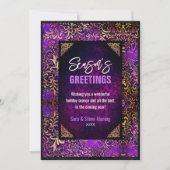 紫のフローラエレガント金ゴールドクリスマスの新年 (正面)