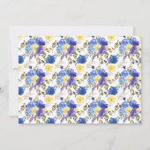 紫のフローラエレガント金ゴールド赤ちゃんシャワー サンキューカード (裏面)