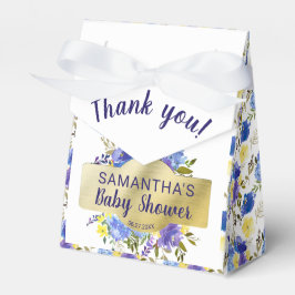 紫のフローラエレガント金ゴールド赤ちゃんシャワー フェイバーボックス